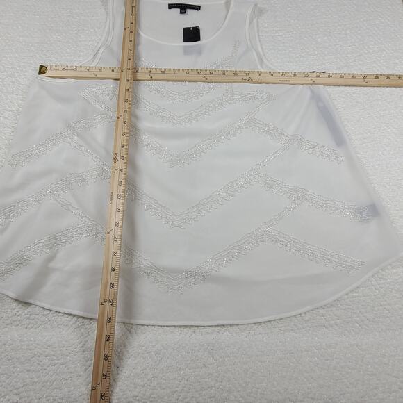 Torrid beaded chevron sheer chiffon women's tank top White Size 1 Party Festival - Picture 7 of 12